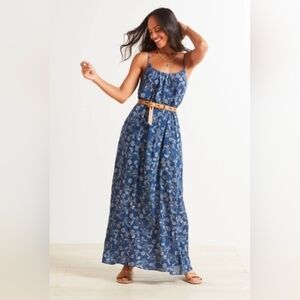Floral Blue Maxi Dress